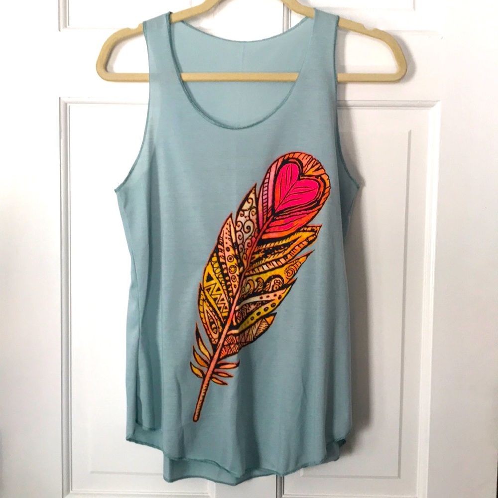 Boho feather tank